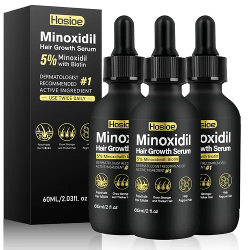 5% Minoxidil Hair Growth Serum for Men and Women Hair Regrowth Treatment,Topical Minoxidil for Beard Growth(3Packs)