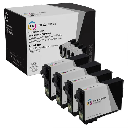 LD Productos Reemplazo remanufacturado para cartuchos de tinta Epson 220XL 220 XL T220XL120 de alto rendimiento (negro, paquete de 4) para XP-320,