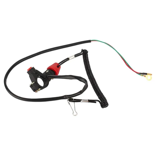 Miniatura 9 de 2 piezas de cable de amarre para moto de nieve, 12 V, 2 cables ATV interruptor de matanza para motor de motor interruptor de muerte para manillar