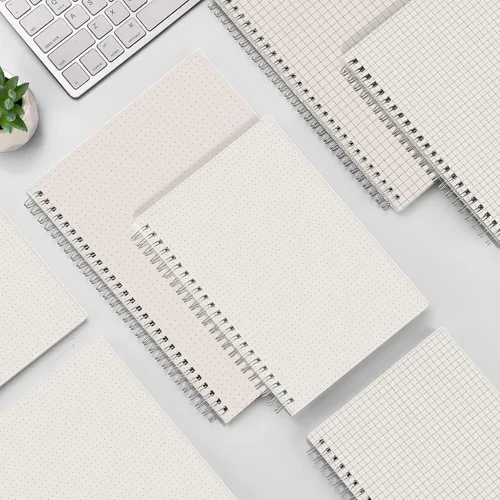 Miniatura 6 de AHGXG Paquete de 3 cuadernos en espiral, diario A5 con cuadrícula de puntos gruesos de 3.53 oz/m², tapa dura transparente, 80 hojas, para diario