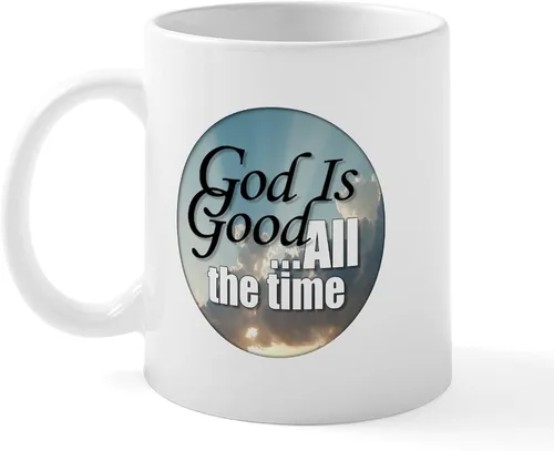 CafePress Taza de café de cerámica de 11 oz (11.0 fl oz) con texto en inglés "God Is Good"