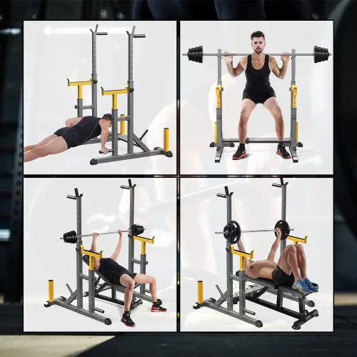 Miniatura 6 de K KiNGKANG Estante Ajustable para Sentadillas, Soporte Multifunción para Barra con Pesas para Levantamiento de Pesas y Gimnasio en Casa
