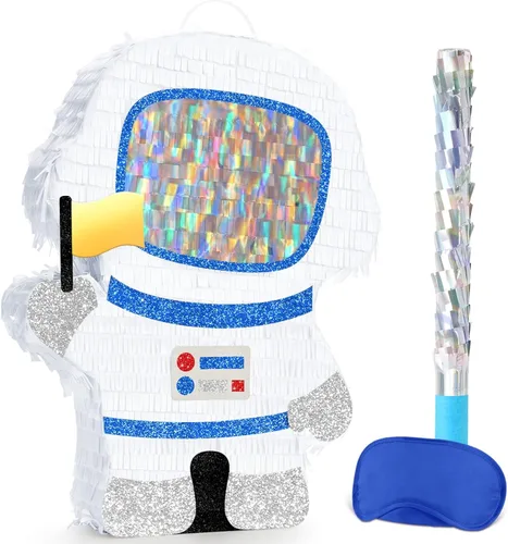 Miniatura 92 de WERNNSAI - Piñata de sirena plegable, piñata de cumpleaños con flecos que incluye cuerda para jalar, venda y bate. Decoraciones