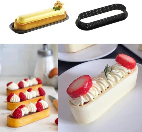 Miniatura 4 de Anillos redondos para tarta con parte inferior de tarta para torta, anillos perforados antiadherentes para mousse, queso, pastel, muffins, pastel