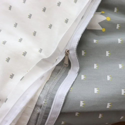 Miniatura 7 de Juego de ropa de cama de cuna 100% algodón para bebés, niños y niñas, 3 piezas, incluye funda de edredón, sábana bajera, funda de almohada, Gris