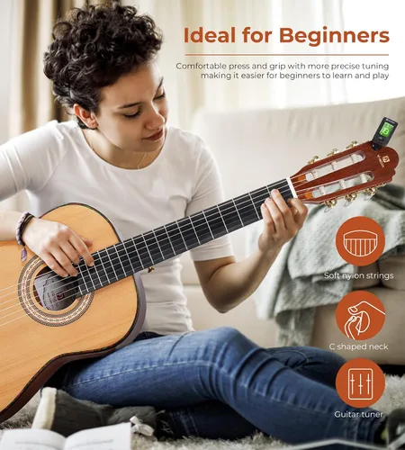 Miniatura 4 de Guitarra Clásica 36" 3/4 Estilo Español Guitarra Clásica, Guitarra de Cuerdas de Nylon de 36 Pulgadas Ideal para Principiantes Adolescentes Adultos