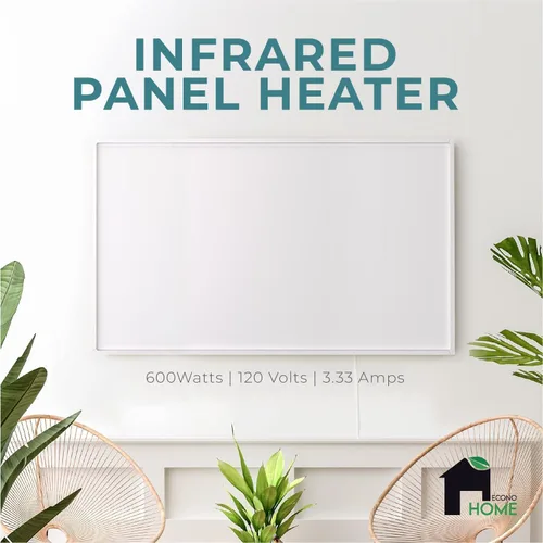 Miniatura 2 de EconoHome Calentador de pared infrarrojo de 250 W, con estadísticas de enchufe, calentadores de pared radiantes, distribución rápida y uniforme