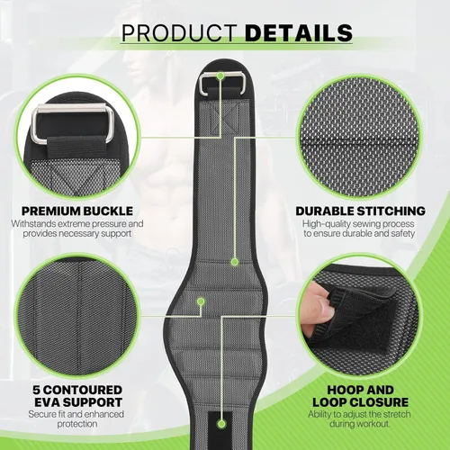 Miniatura 5 de Cinturón de levantamiento de pesas para hombres y mujeres, cinturón de gimnasio de apoyo lumbar y espalda de 8 pulgadas para culturismo, fitness