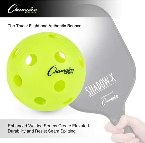 Miniatura 4 de Champion Sports Juego de bolas de pickleball moldeadas para exteriores Roto