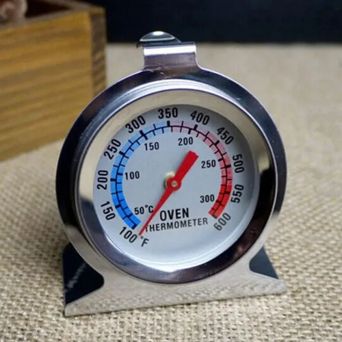 Miniatura 2 de Termómetro plateado para horno, 122.0-572.0 °F/100-600 °F, termómetro para ahumador, horno de cocina de lectura instantánea, de acero inoxidable