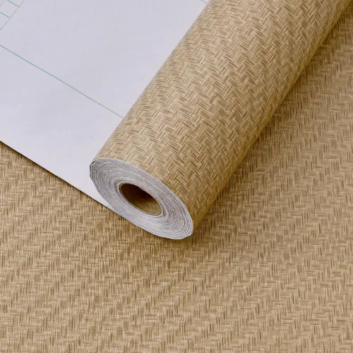 Miniatura 11 de Haimin - Papel pintado de tela texturizado (61cm X 1000cm) Papel de contacto de imitación de césped, papel pintado para despegar y pegar, papel