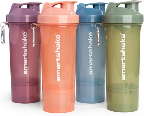 Miniatura 8 de Smartshake Botella mezcladora de proteínas para mezclas de proteínas, paquete de 4 unidades, 13.5 onzas, vasos mezcladores a prueba de fugas
