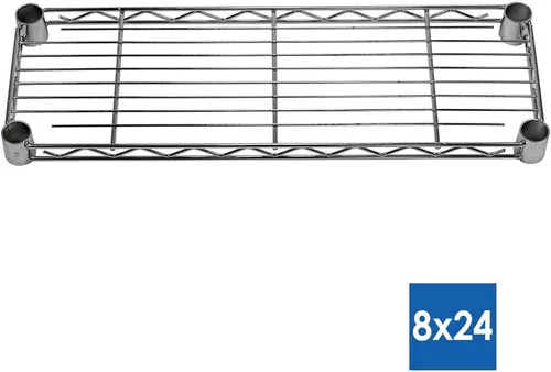 Miniatura 2 de Shelving Inc. Estantería de alambre cromado de 8 pulgadas de profundidad x 24 pulgadas de ancho x 54 pulgadas de alto con 6 estantes, capacidad