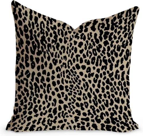 Miniatura 20 de Funda de cojín decorativa con estampado de guepardo verde peridoto para sofá, funda de almohada verde crema con estampado de leopardo con A-16