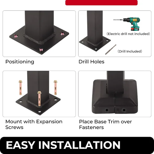Miniatura 6 de Barandillas de 3 a 4 escalones para escalones al aire libre, kit de barandillas de hierro forjado ajustables de 60°, barandilla exterior