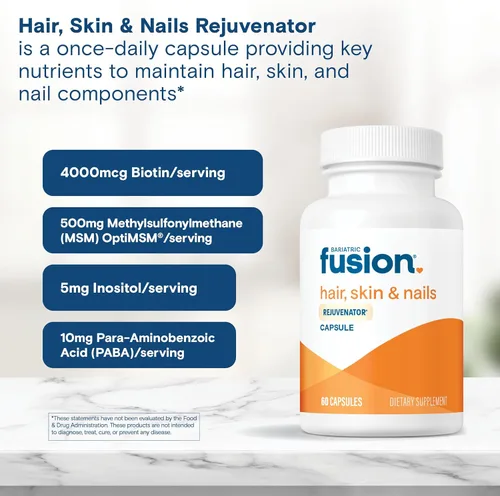 Miniatura 5 de Bariatric Fusion REJUVENADOR DE Vitaminas Bariátricas para el cabello, la piel y las uñas para mujeres Vitaminas veganas para el crecimiento