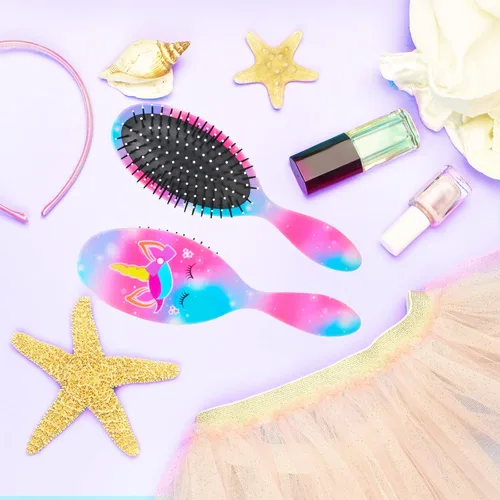 Miniatura 6 de Cepillo de pelo para niñas y niños pequeños, cepillo desenredante para cabello rizado y grueso, sin dolor, peine para niñas y mujeres, unicornio