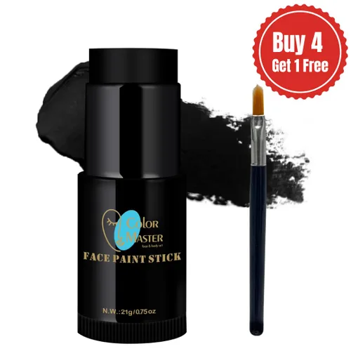 Miniatura 2 de ColorMaster - Pintura en barra negra para rostro y cuerpo, 0.75 onzas, crema retorcida para ojos de béisbol, pintura facial de fútbol, disfraces