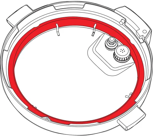 Miniatura 2 de Anillos de sellado instantáneo de potes, pack doble, color blanco transparente, para modelos 5 c/l o 6 c/l., 2 anillos selladores azul/rojo