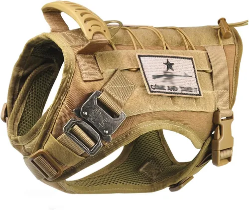Miniatura 7 de Arnés táctico para perro, chaleco militar Molle para perro K9, chaleco para entrenamiento al aire libre, resistente al desgaste, arnés para perro