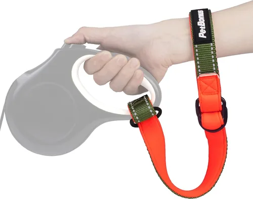 Miniatura 15 de PetBonus Correa corta para perro, correa de seguridad para correa retráctil para perro, diseño reflectante y mango acolchado suave ajustable, capa