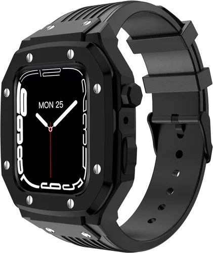 Kit de modificación para iWatch Series 7 6 5 4 SE para Apple Watch Band Case de 1.732 in 1.772 in 1.654 in para Apple Watch Band de silicona + caja