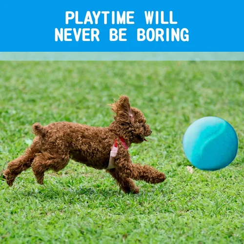 Miniatura 5 de susu & wuwu Pelota de tenis gigante para perros, pelota de tenis grande amarilla para perro, regalo de cumpleaños, pelotas de juguete para mascotas