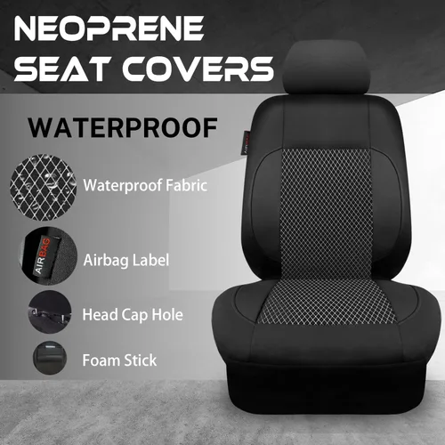 Miniatura 3 de CAR-GRAND Fundas de asiento impermeables con relieve 3D para automóvil, juego completo de fundas de asiento de automóvil de neopreno EVA, universal