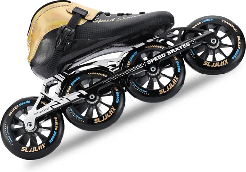 Miniatura 2 de Patines de velocidad en línea para adultos para hombres y mujeres, patines profesionales de fitness y carreras para adultos, patinaje de alto Negro