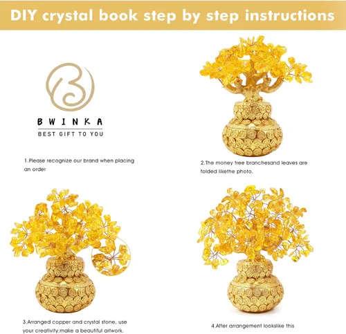 Miniatura 5 de Árbol de Dinero Feng Shui de Citrino Multicolor en Estilo Bonsái con Decoración China para Suerte y Riqueza
