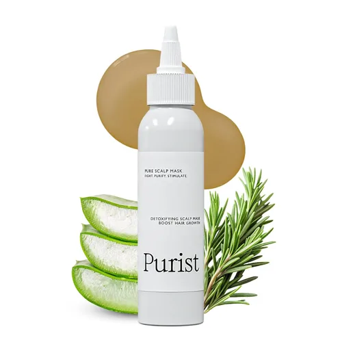 Purist Máscara para el cuero cabelludo – Impulsa el crecimiento del cabello – Tratamiento desintoxicante natural – Nutre con aloe, neem, romero,