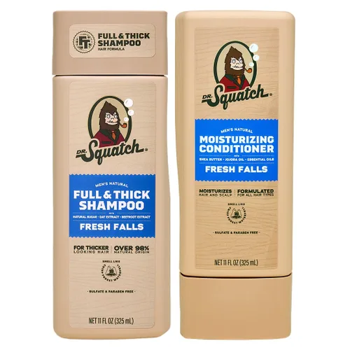 Miniatura 11 de Dr. Squatch Paquete de cabello natural para hombres, cabello saludable y de aspecto completo, champú Fresh Falls (11 onzas líquidas), acondicionador