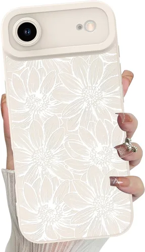 Miniatura 77 de MZELQ Funda para iPhone 17 Pro 2025, diseño de girasoles de silicona, flores florales, protección de cámara, funda delgada y suave para teléfono