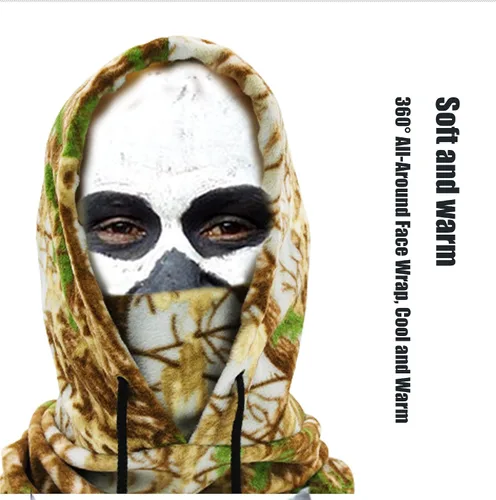 Miniatura 4 de TTJZ Polaina para el cuello, pasamontañas, bufanda y sombrero, máscara de esquí, accesorios para traje Ghillie