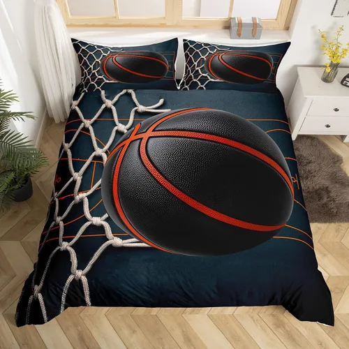 Miniatura 32 de Feelyou - Funda de edredón con estampado de auriculares, juego de ropa de cama con temática musical, patrón geométrico musical, funda de edredón