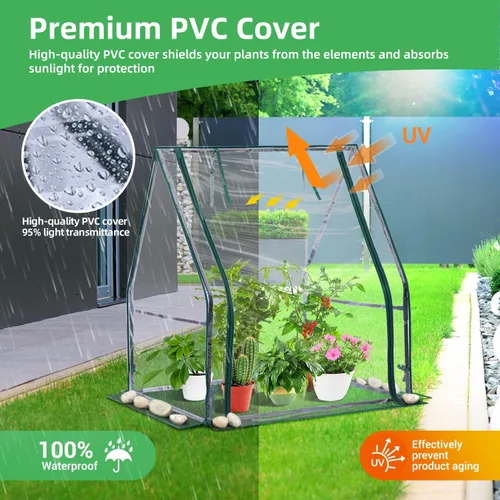 Miniatura 5 de Mini invernadero para interiores y exteriores: Ohuhu - Casa verde portátil de mesa con almohadilla impermeable para plantas pequeñas germinación