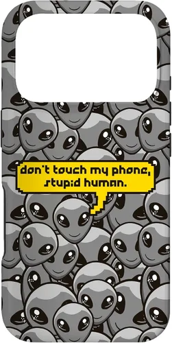 Miniatura 29 de Funda para iPhone 13 Pro Alien Dont Touch My Phone Stupid Human Funny Space Lover Case