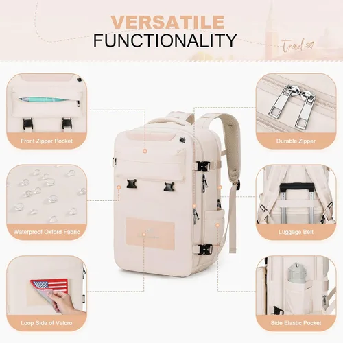 Miniatura 7 de Maelstrom Mochila de viaje para mujeres y hombres, mochila impermeable para laptop de 17 pulgadas, regalo para mochila de trabajo escolar con bolsa