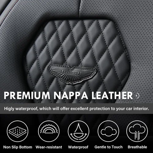 Miniatura 6 de Coverado - Fundas para asientos de auto, juego completo, funda negra impermeable, incluye fundas para asientos delanteros y traseros, cojín de Negro