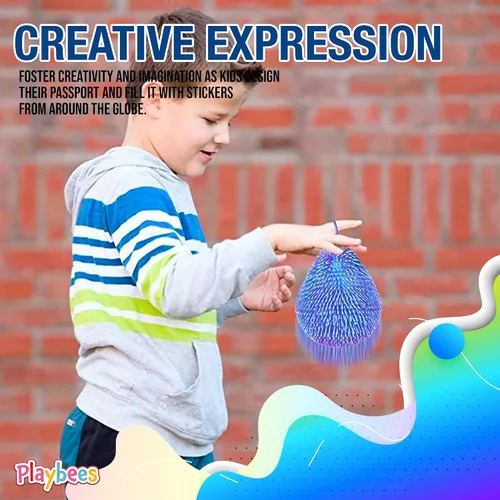 Miniatura 4 de Playbees Pelotas Puffer Suaves con Pinchos - Paquete de 6 - Juguete Sensorial de 5.5 Pulgadas para Alivio del Estrés - Colores Variados - Niños