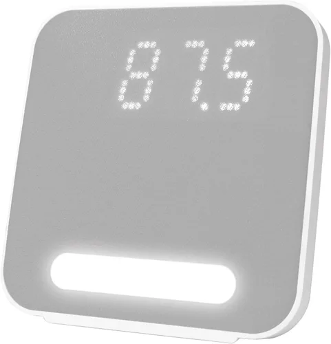 HANNLOMAX Radio despertador HX-152CR, radio PLL AM/FM, reloj digital con alarma doble, luz nocturna. (gris)