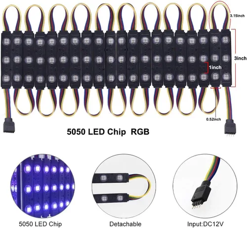 Miniatura 3 de Luces LED para ventana, luces LED para escaparate, impermeables, luces decorativas de negocios, 12 V, 5050, luces LED para publicidad, letreros LED