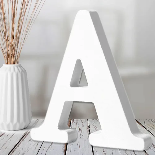 Miniatura 9 de AOCEAN Letras de madera blanca de 6 pulgadas, letras de madera sin terminar para decoración de pared, letras de pie, rebanadas, decoración