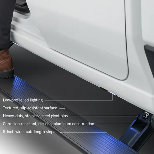 Miniatura 4 de RealTruck AMP Research PowerStep Plug-N-Play - Escalones retráctiles para camión eléctrico con luces LED Compatible con Ford F-250/F-350/F-450