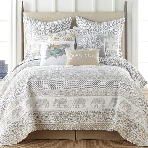 Miniatura 4 de Levtex Home - Nacala - Almohada Decorativa (18X18in) - Mini Medallones - Gris Topo, Gris y Blanco