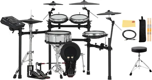 Miniatura 14 de Roland TD313 V-Drums Kit de batería electrónica Bundle con trono de batería, cable de audio, baquetas, bolsa para baquetas y paño de pulido