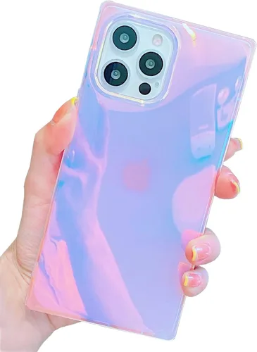 Miniatura 24 de Funda compatible con iPhone 13, borde rectangular, bonita funda protectora de lujo con diseño de flores al óleo para mujeres y niñas, funda