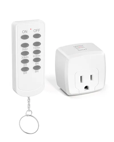 Miniatura 9 de HBN - Enchufe con control remoto inalámbrico con 2 controles de interruptor individuales, enchufes de diseño compacto hasta 100 pies de alcance