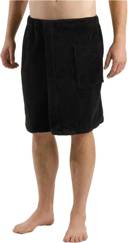 Miniatura 5 de Toalla de algodón Terry para hombre, color negro, pequeña y mediana, Negro