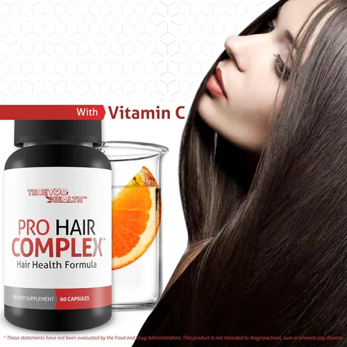 Miniatura 6 de True You Health Pro Hair Complex - Suplemento para el crecimiento del cabello, biotina, vitaminas y minerales para un cabello más grueso, más